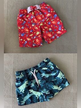 Bundle Lot of 2 Swim Shorts/Trunks Size 2T + 24 Months
